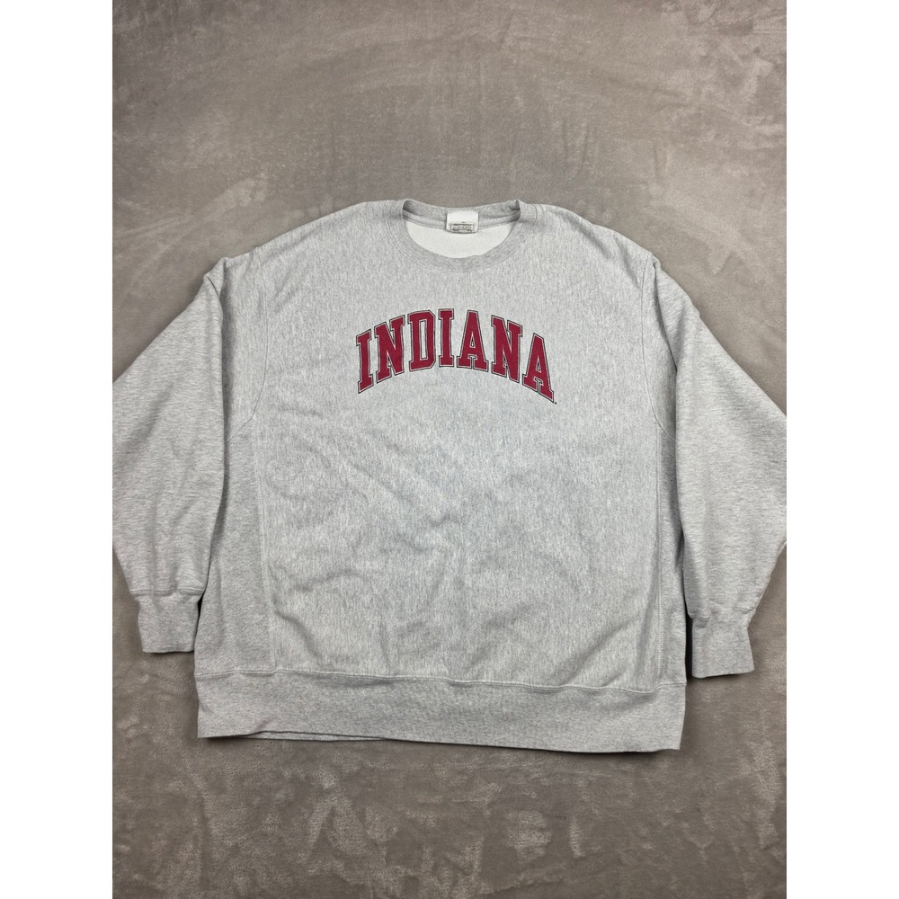 Champion Reverse Weave Sweatshirt Mens 2XL Gray Indiana Hoosiers Sweatshirt Read